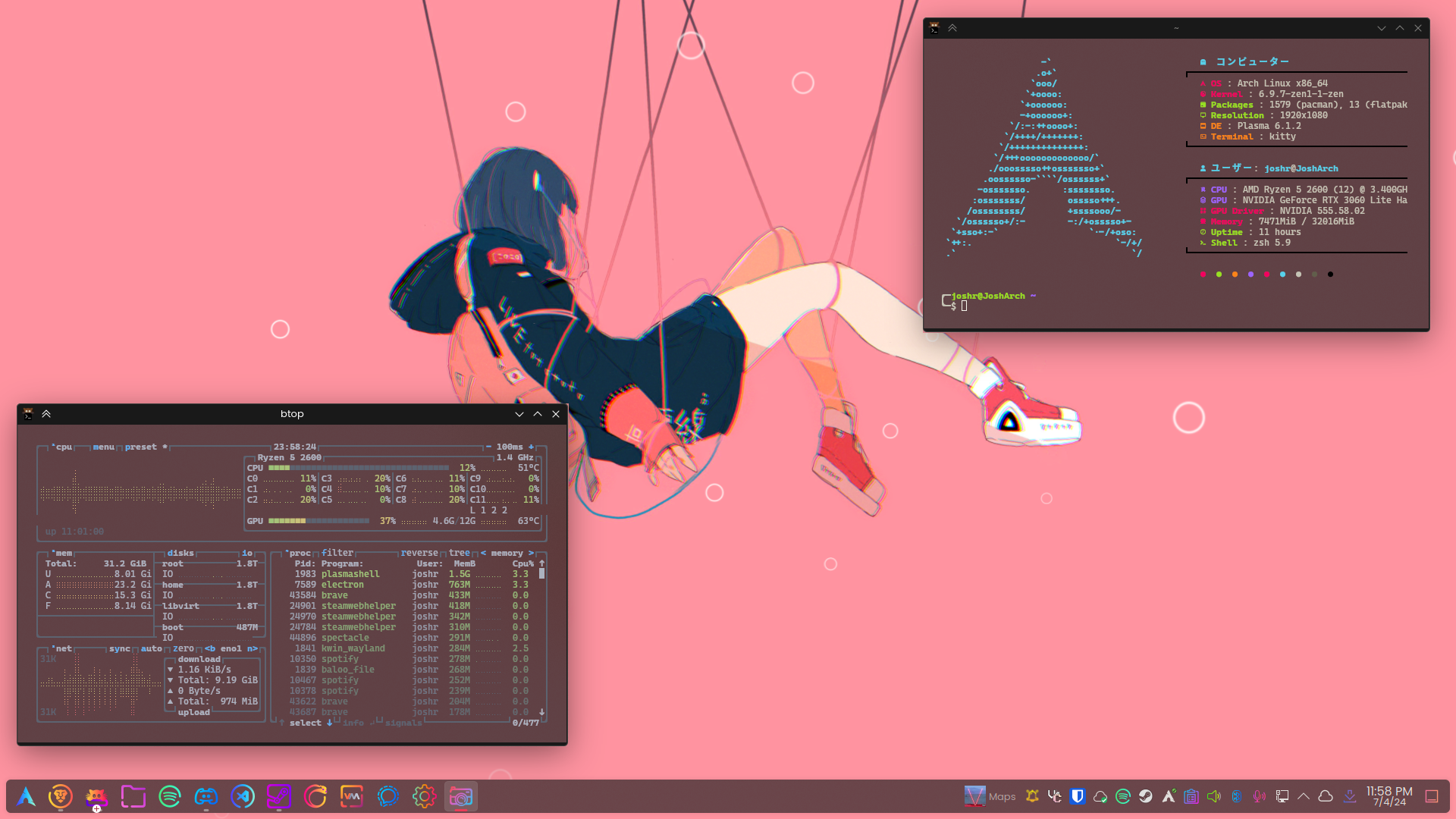 Arch KDE Plasma Desktop